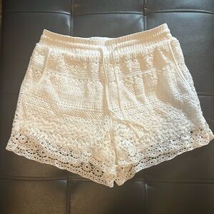 Redberry Fashion White Crocheted Shorts